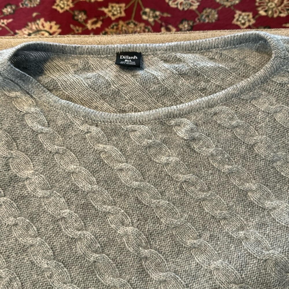 Dillards ALL One Size Cashmere Sweater Shrug shawl Grey (TD)